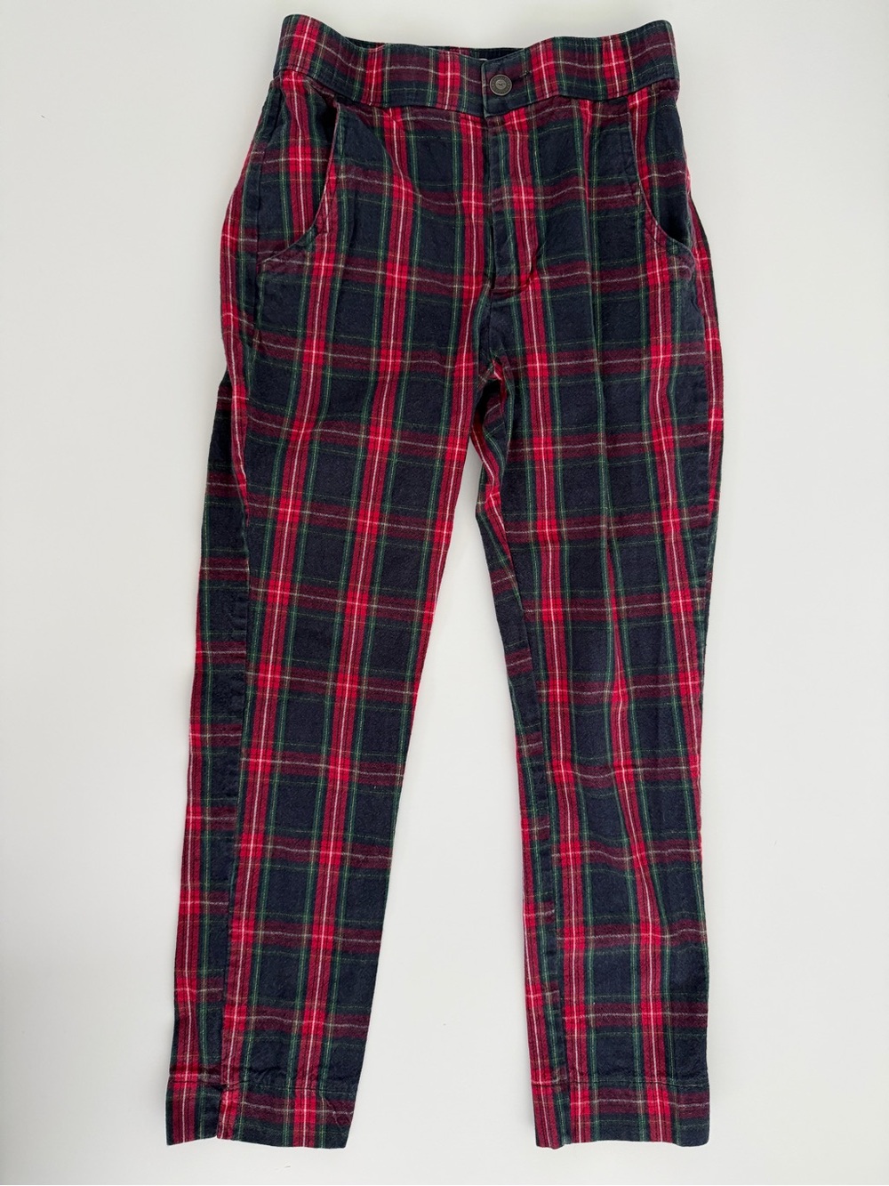 Hollister Red Plaid Trouser Pants XS